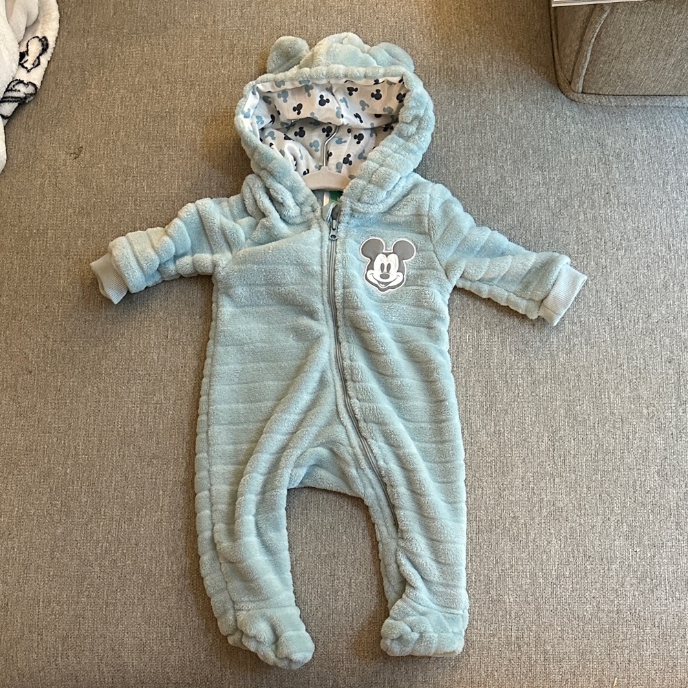 Disney Baby Light Blue Mickey Mouse Footie